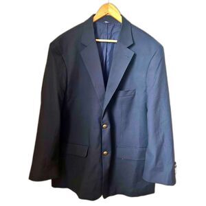 GS Perfect Fit Blazer Sport Coat Men's Size 46R Navy Blue Two Button